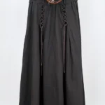 دامن بلند بند دار 20101 نمای جلو کمربند و دامن