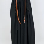 دامن بلند بند دار 20101 نمای جلو مشکی