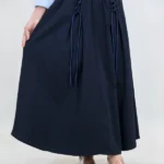 دامن بلند بند دار 20101 سرمه ای