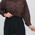 شومیز پلنگی 10374 قهوه ای