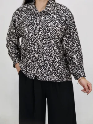 شومیز پلنگی 10374 تنخور کرم