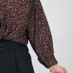 شومیز پلنگی 10374 تنخور قهوه ای