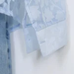 شومیز شیشه ای پری 10351 آستین آبی