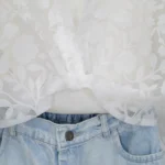 شومیز شیشه ای پری 10351 گره شومیز سفید