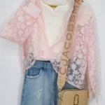 شومیز شیشه ای پری 10351 نمای جلو صورتی