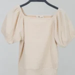 کراپ آستین پفکی 4079 کرم