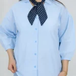 شومیز عروسکی لینن 10356 آبی