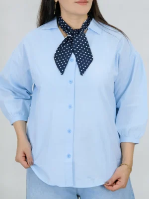 شومیز عروسکی لینن 10356 آبی