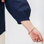 شومیز عروسکی لینن 10356 آستین سرمه ای