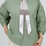 شومیز عروسکی لینن 10356 سبزسیج