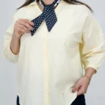 شومیز عروسکی لینن 10356 استخوانی