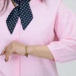 شومیز عروسکی لینن 10356 آستین صورتی