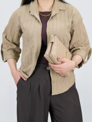 شومیز حریر پفکی سنگ دوزی مدل 10324