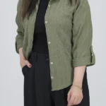 شومیز حریر پفکی 10324 سبز