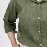 شومیز پاپیونی حریر 10325 یقه سبز