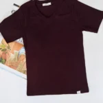 تیشرت یقه هفت 4083 زرشکی