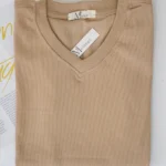 تیشرت یقه هفت 4083 کرم