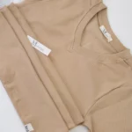 تیشرت یقه هفت 4083 کرم نمای جلو