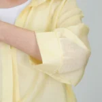 شومیز شیشه ای و کراپ 10338 آستین زرد