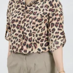 شومیز پلنگی کوتاه 10361 شکلاتی