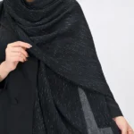 شال برشکا لمه دار 3051 نمای جلو مشکی