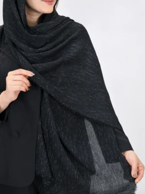شال برشکا لمه دار 3051 نمای جلو مشکی