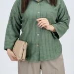 شومیز راه راه 10355 سبز