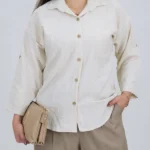 شومیز راه راه 10355 استخوانی