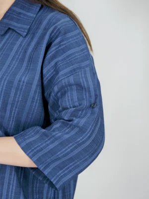 شومیز کوتاه راه راه نخی مدل 10332