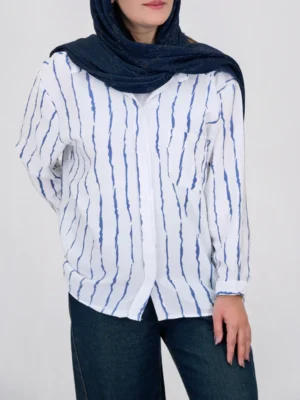 شومیز راه راه ترک مدل 10390