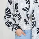 شومیز دو رنگ 10346 یقه رنگ مشکی