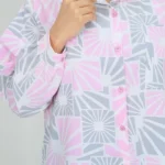 شومیز دو رنگ 10346 نمای جلو صورتی