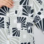 شومیز دو رنگ 10346 جیب رنگ پسته ای