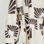 شومیز دو رنگ 10346 آستین قهوه ای