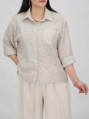 شومیز بیسکویتی 10383 نمای جلو