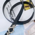 کمربند چرم 6072 زنانه سرمه ای