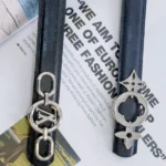 کمربند چرم 6072 سرمه ای و مشکی