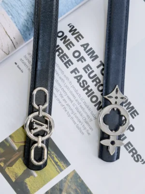 کمربند چرم 6072 سرمه ای و مشکی