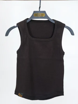 تاپ رکابی یقه مربعی 4077 قهوه ای