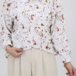 شومیز آبرنگی ترک 10388.1 شکلاتی