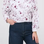 شومیز آبرنگی ترک 10388.1 تنخور سرخابی