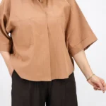 شومیز کراپ 10398 آجری