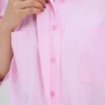 جلو شومیز کراپ 10398 صورتی