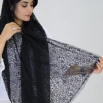 نمای کامل شال گیپور 3066 رنگ مشکی