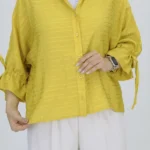 نمای کامل شومیز شیشه ای ندا مدل 10468 رنگ زرد