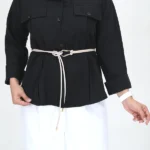 نمای کامل پیراهن سیلک زنانه 10483 رنگ مشکی