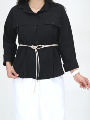 نمای کامل پیراهن سیلک زنانه 10483 رنگ مشکی