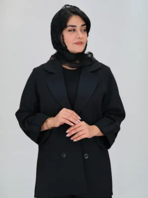 نمای کامل کراپ یقه دلبری مدل 10528 رنگ مشکی