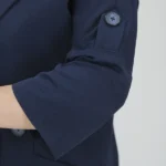 نمای آستین تک کت دخترانه جیب فلش سیلک مدل 10486 رنگ سرمه ای