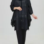 نمای کامل پانچ کوتاه تابستانی عربی مدل 10515 رنگ مشکی